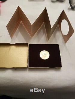 1981 BU Willa Cather 1/2 Oz Gold Commemorative American Arts Medal Box and COA