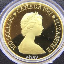 1981 Canada $100 GEM BU+ PROOF 22K Gold 1/2 Oz Coin O Canada Song. 500 ToZ
