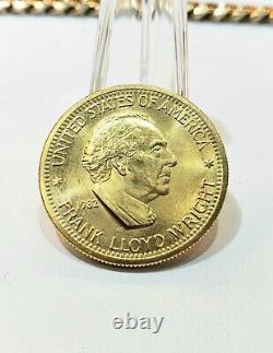 1982 US Gold 1/2 oz American Arts Commemorative Medal Frank Lloyd Wright AU Coin