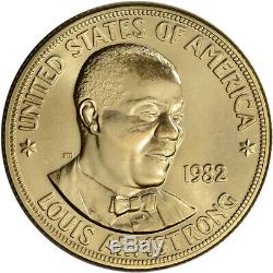 1982 US Gold (1 oz) American Commemorative Arts Medal Louis Armstrong BU