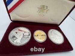 1983-1984 Olympic 3 Coin Commemorative Proof Set with $10 Gold & 2 Silver Dollars