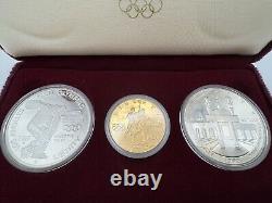 1983-1984 Olympic 3 Coin Commemorative Proof Set with $10 Gold & 2 Silver Dollars