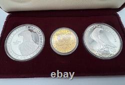 1983-1984 Olympic 3 Coin Commemorative Proof Set with $10 Gold & 2 Silver Dollars