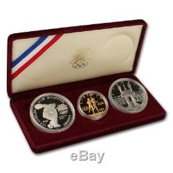 1983 & 1984 US Gold & Silver Olympic 3-Coin Commemorative Proof Set