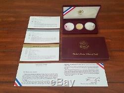 1983 & 1984 US Gold & Silver Olympic 3-Coin Commemorative Proof Set