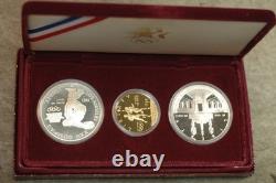 1983 / 1984 US Mint 3 Coin Olympic Gold and Silver Proof Set