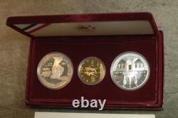 1983 / 1984 US Mint 3 Coin Olympic Gold and Silver Proof Set