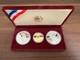 1983 1984 U. S. Olympics Gold & Silver Proof Commemorative 3 Coin Set With Box