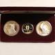 1983 1984 U. S. Olympics Gold & Silver Proof Commemorative 3 Coin Set With Box