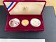 1983-1984 Us Olympic Commemorative Proof Set, 3 Coins $10 Gold & 2-$1 Silver