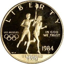 1984-D US Gold $10 Olympic Commemorative Proof Coin in Capsule