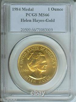 1984 HELEN HAYES COMMEMORATIVE 1 Oz. GOLD MEDAL AMERICAN ARTS PCGS MS66