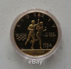 1984 Los Angeles Olympic 1/2 oz $10 Gold 2 Silver Dollar Commemorative Coin Set