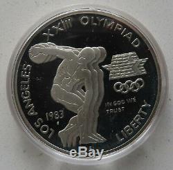 1984 Los Angeles Olympic 1/2 oz $10 Gold 2 Silver Dollar Commemorative Coin Set