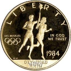 1984-P US Gold $10 Olympic Commemorative Proof Coin in Capsule