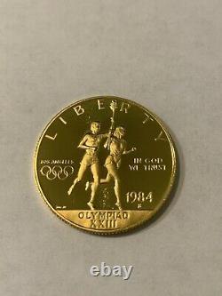 1984 S Proof Olympic $10 Commemorative Gold Coin As Issued Box/coa