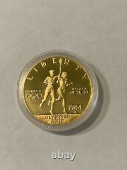 1984 S Proof Olympic $10 Commemorative Gold Coin As Issued Box/coa