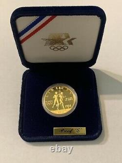 1984 S Proof Olympic $10 Commemorative Gold Coin As Issued Box/coa
