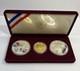 1984 U. S. Olympics Gold & Silver Proof Commemorative 3 Coin Set With Box