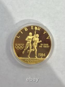 1984 U. S. Olympics Gold & Silver Proof Commemorative 3 Coin Set with Box