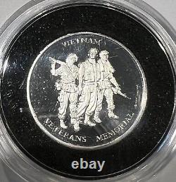 1984 Vietnam Veterans Memorial 3Coin Set 5 Oz Silver-1/2 Oz Gold-1/2 Oz Platinum