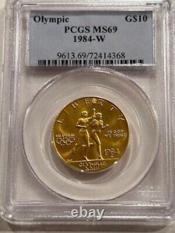 1984-W Olympic $10 gold coin PCGS 69