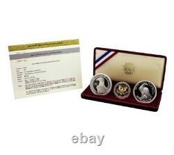 1984-W Proof Los Angeles Olympics (3) Coin $10 GOLD 1/2oz. And (2) SILVER