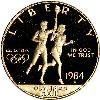 1984-w Us Gold $10 Olympic Commemorative Proof Coin In Capsule