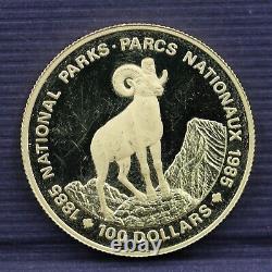 1985 1/2oz Canada $100 23K. 9167 Gold National Parks Commemorative Coin Big Horn