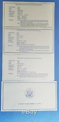 1986 Liberty (3) Coin PROOF Commemorative Set 90% Pure Gold 90% Pure Silver BU