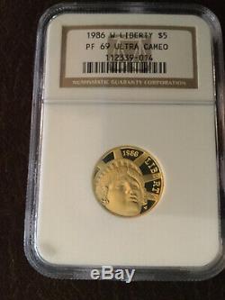 1986 Liberty $5 Gold Commemorative Coin. NGC Graded PR69 UltraCam. No Reserve