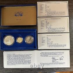 1986 S Proof US Mint Liberty Commemorative Coin Set includes Silver & GOLD Coins