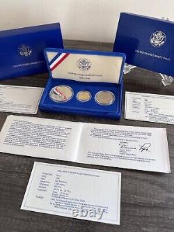 1986 S Proof US Mint Liberty Commemorative Coin Set includes Silver & GOLD Coins