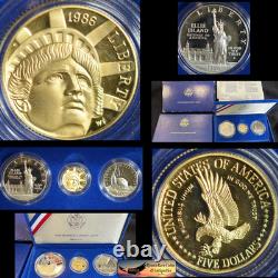1986 Statue of Liberty Commemorative 3 Coin Silver & $5 Gold Proof Set, C8478