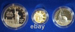 1986 Statue of Liberty Commemorative 3 Coin Silver & $5 Gold Proof Set, C8478