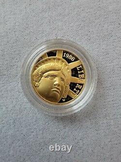 1986 US Gold $5 Statue of Liberty Coin Commemorative in Original Case