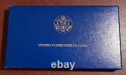 1986 US Liberty Commemorative Proof $5 Gold & Silver 3-Coin Set Case & COA