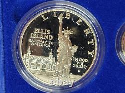 1986 US Mint Liberty Proof $5 GOLD $1 Silver 3-Coin Commemorative Set