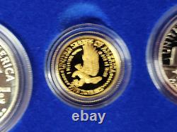 1986 US Mint Liberty Proof $5 GOLD $1 Silver 3-Coin Commemorative Set