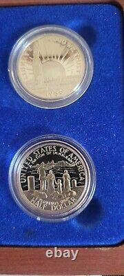 1986 U. S. Commemorative 6 Coin Liberty Set Gold, Silver, Clad withBoxes & CofAs