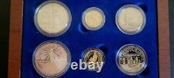 1986 U. S. Commemorative 6 Coin Liberty Set Gold, Silver, Clad withBoxes & CofAs