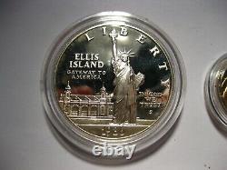 1986 U. S. Mint Liberty Three Coin Set, Gold, Silver & Clad Coins