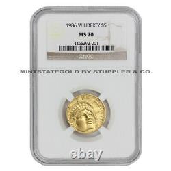 1986-W $5 Gold Statue of Liberty Centennial Commemorative NGC MS70 West Point