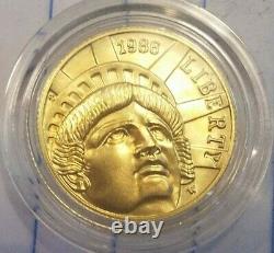 1986 W Gold $5 Half Eagle Coin Statue of Liberty Commemorative UNC in Capsule