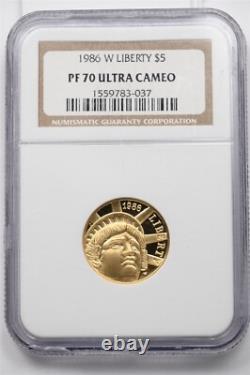 1986-W Gold NGC PF70 ULTRA CAMEAO $5 Statue of Liberty Commemorative NG2114 comb