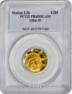 1986-W State of Liberty $5 Gold Five Dollar Proof Commemorative PR69DCAM PCGS