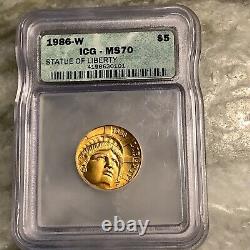 1986-W Statue Of Liberty Gold Commemorative Coin