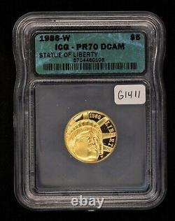 1986-W Statue of Liberty Commemorative Proof Gold Coin ICG PR 70 DCAM G1411