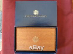 1987 US Constitution 4-Coin Commemorative Set, gold, silver, proof, uncirculated