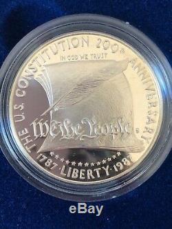 1987 US Constitution 4-Coin Commemorative Set, gold, silver, proof, uncirculated